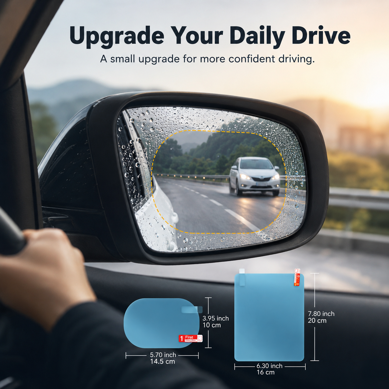 💧 Clear View Mirror Film – Rainproof & Anti-Fog