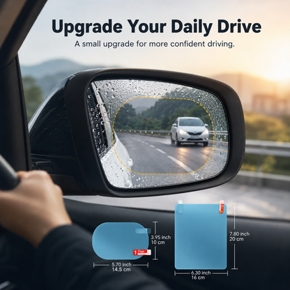 💧 Clear View Mirror Film – Rainproof & Anti-Fog