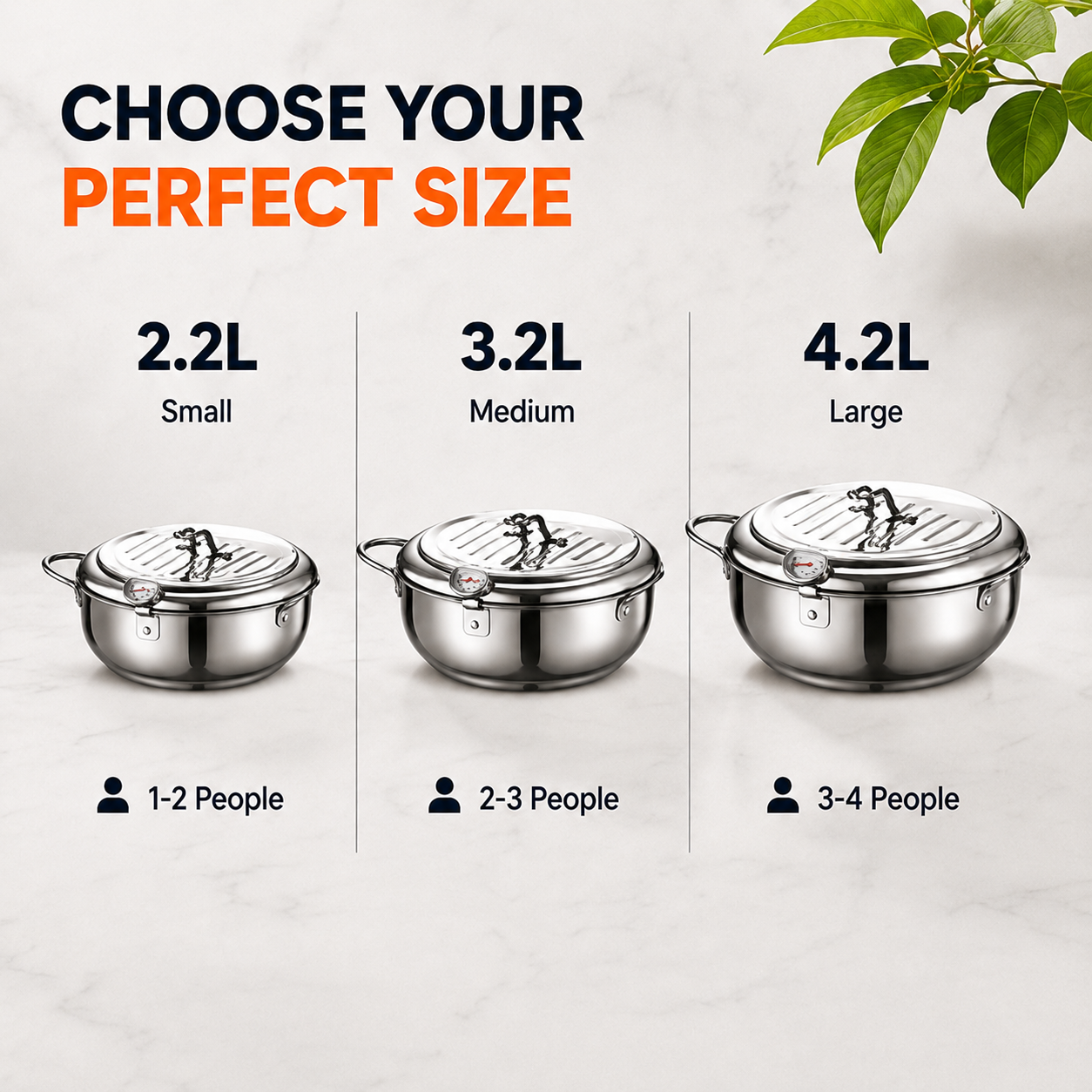 🔥🍗 304 Stainless Steel Stovetop Deep Fryer Pot – With Thermometer 🍟