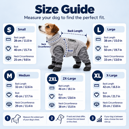 🐾 All-in-One Dog Paw & Leg Protection Suit – Fleece Body, Grip Soles & Leash Ring