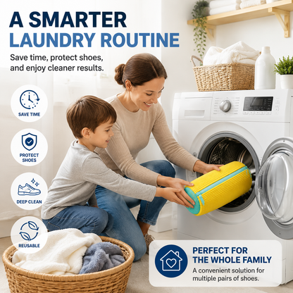 👟 Machine Washable Shoe Cleaning Bag with 360 Degree Plush Microfiber Bristles 🧼