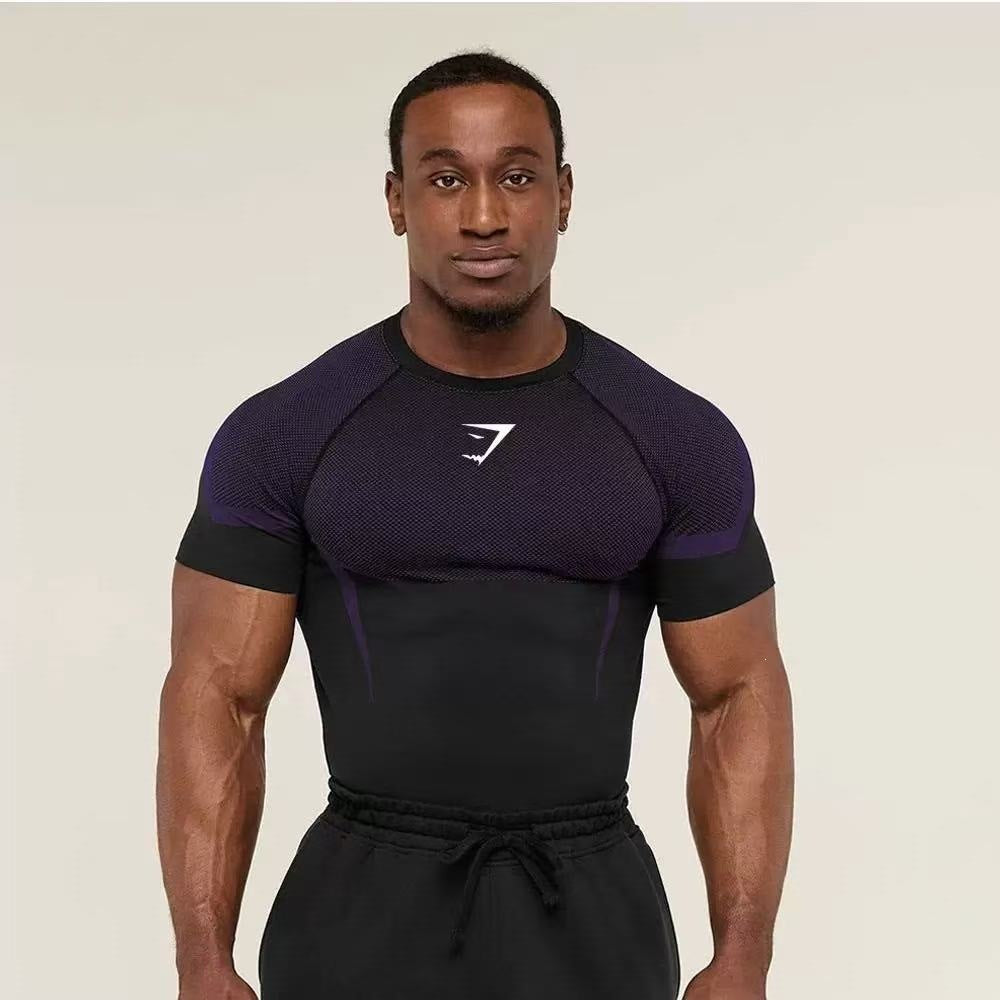 💪 Men's Athletic Compression T-Shirt – Quick-Dry Breathable Gym Tee🏋️‍♂️