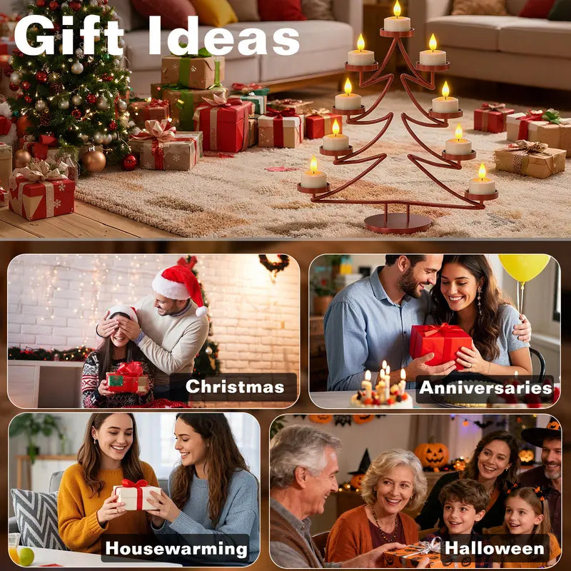 ✨12pcs  Rechargeable Flameless Tea Lights with Remote – Realistic Flickering LED Candles & Timer