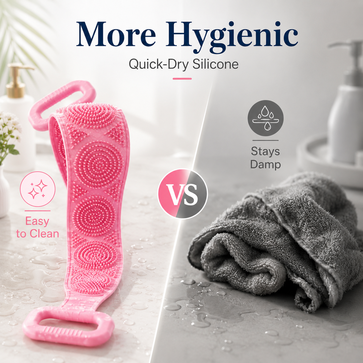 🧼 Silicone Back Scrubber - Double-Sided Deep Exfoliating ✨