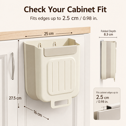 🗑️ Collapsible Hanging Kitchen Trash Can for Cabinet Doors (11L) ♻️