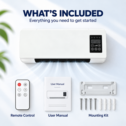 ❄️🔥 2-in-1 Wall-Mounted Cooling & Heaing Unit – Remote Control