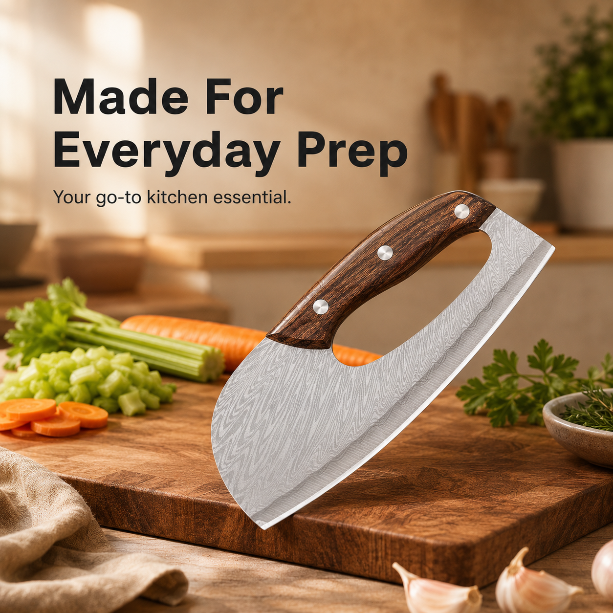 🔪 Heavy-Duty Cleaver Knife for Everyday Prep🔥