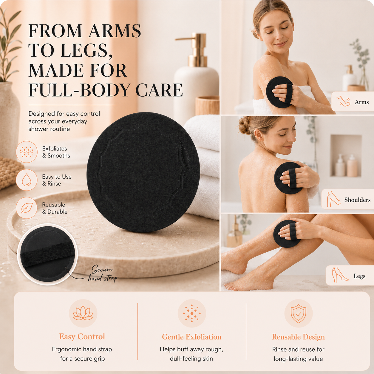 ✨ SilkGlow Deep Exfoliating Bath Pad — Instant Dead Skin & Strawberry Skin Remover 🍑🛁