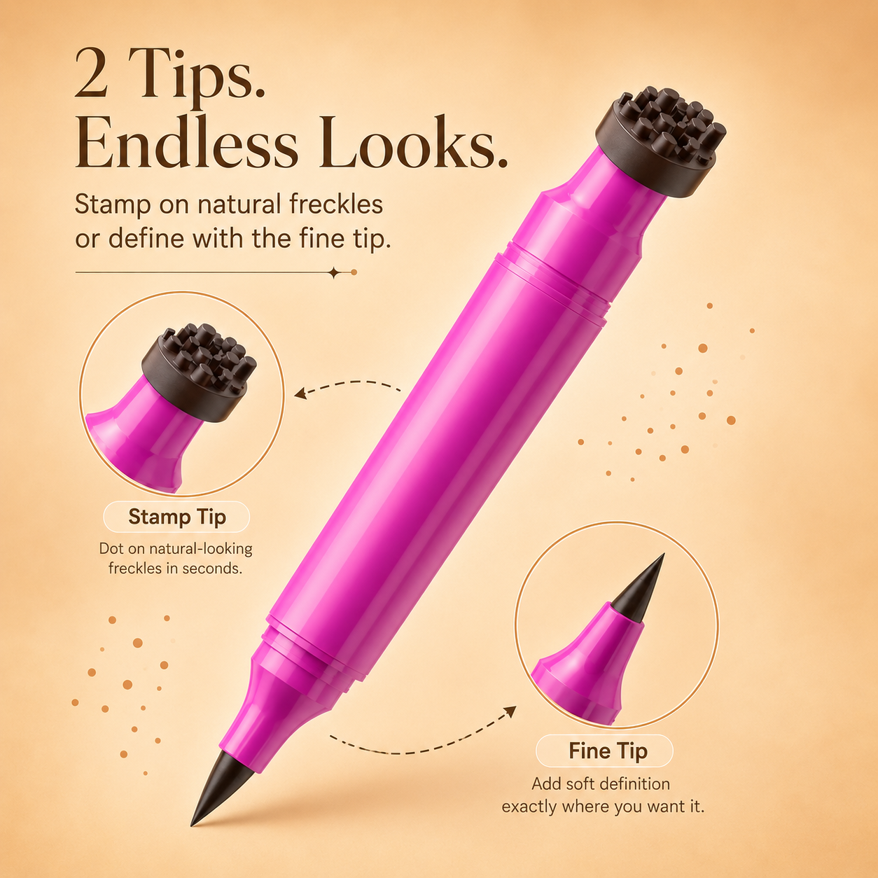 ✨ Dual-Ended Freckle Stamp Pen – Natural Faux Freckles & Beauty Marks in Seconds