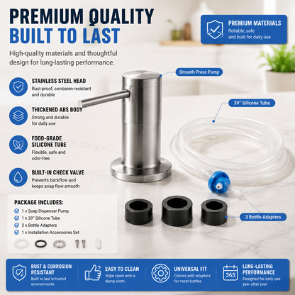 🧽 Built in Kitchen Sink Soap Dispenser Extension Tube Kit with Check Valve 💧