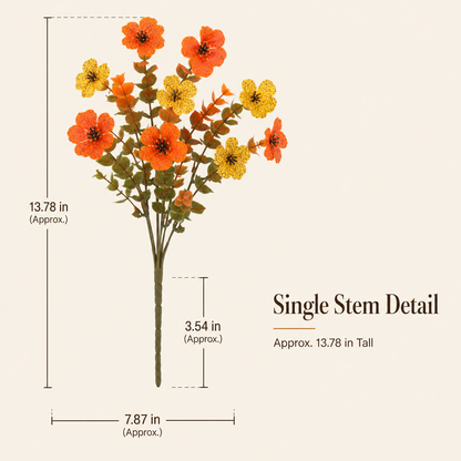 🍂 UV-Resistant Autumn Artificial Flowers – Multicolor Outdoor Fall Blooms 🌾