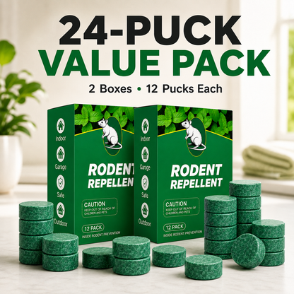 🌱 24-Pack Natural Peppermint Oil Pest & Rodent Repellent Pucks 🐭