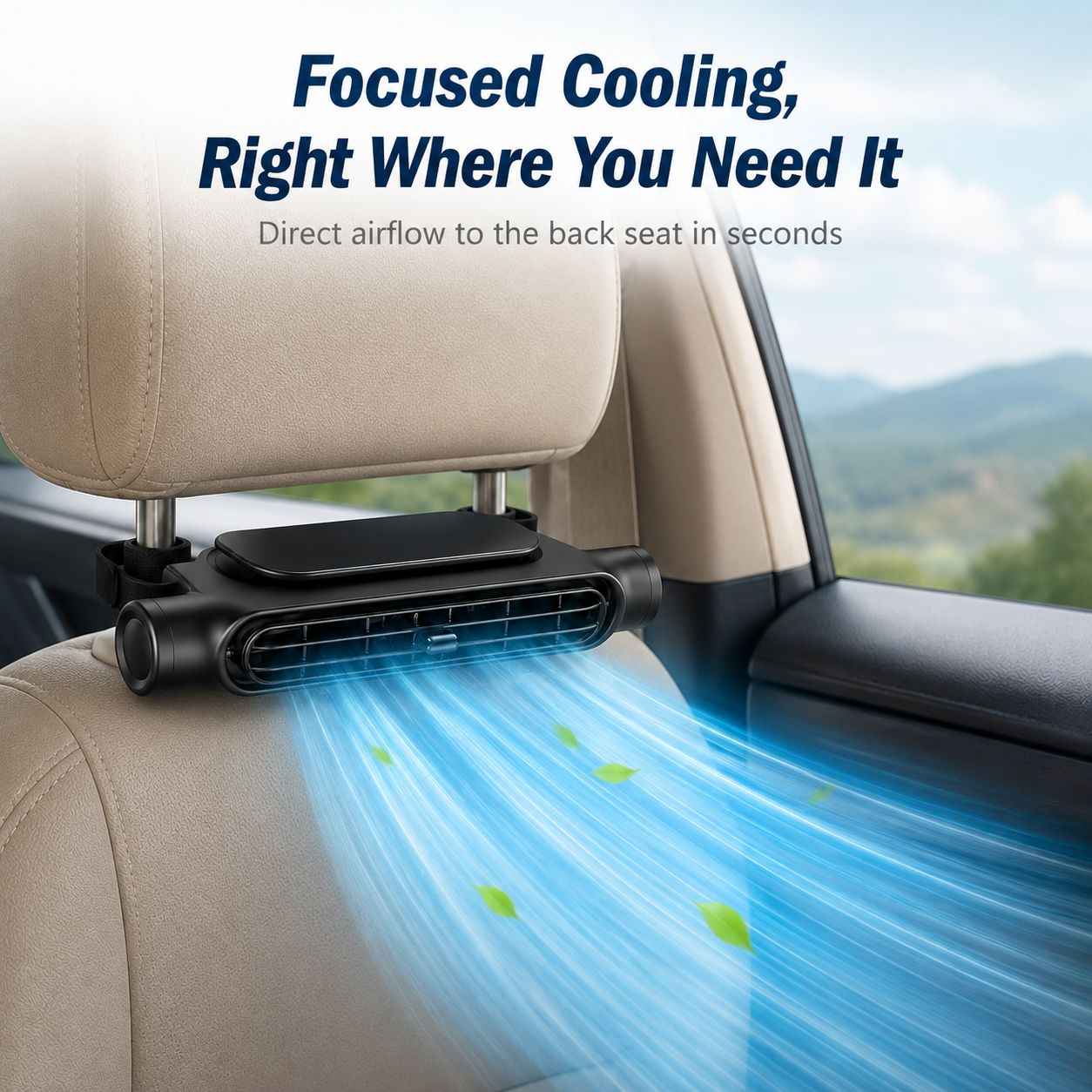 🧊 Portable Car Headrest Cooling Fan
