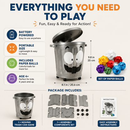 🗑️ Interactive Moving Trash Can Game 🎯