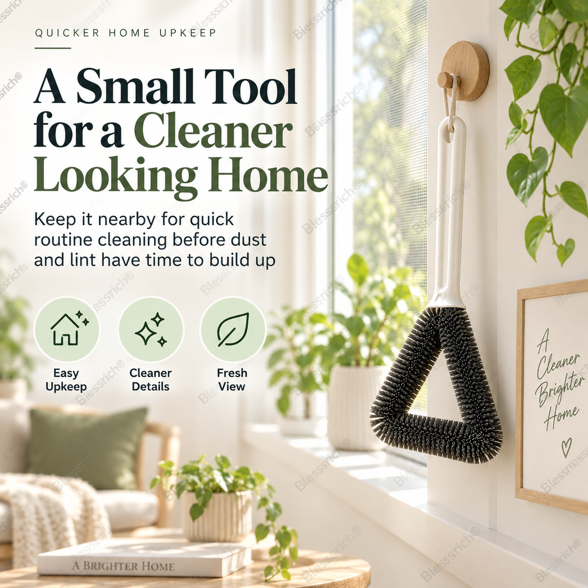🧹 Triangle Window Screen Cleaning Brush - Corner & Track Duster 🪟