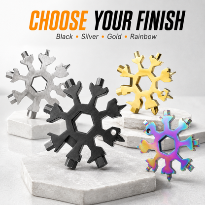 ❄️ 18-in-1 Stainless Steel Snowflake Multitool Keychain 🛠️