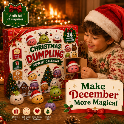 🥟 Christmas Dumpling Squishy Advent Calendar – 24 Days Holiday Toys 🎄