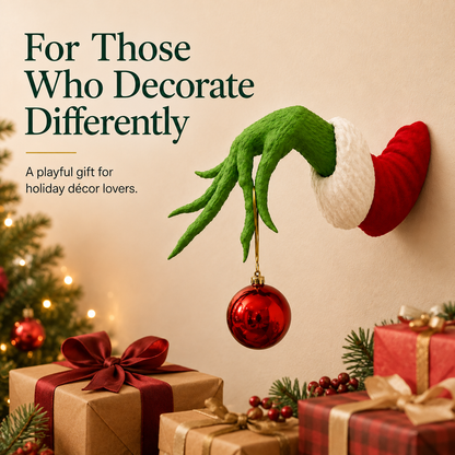 🎄 Green Monster Hand Christmas Wall Mount Ornament Holder Decor 🎁