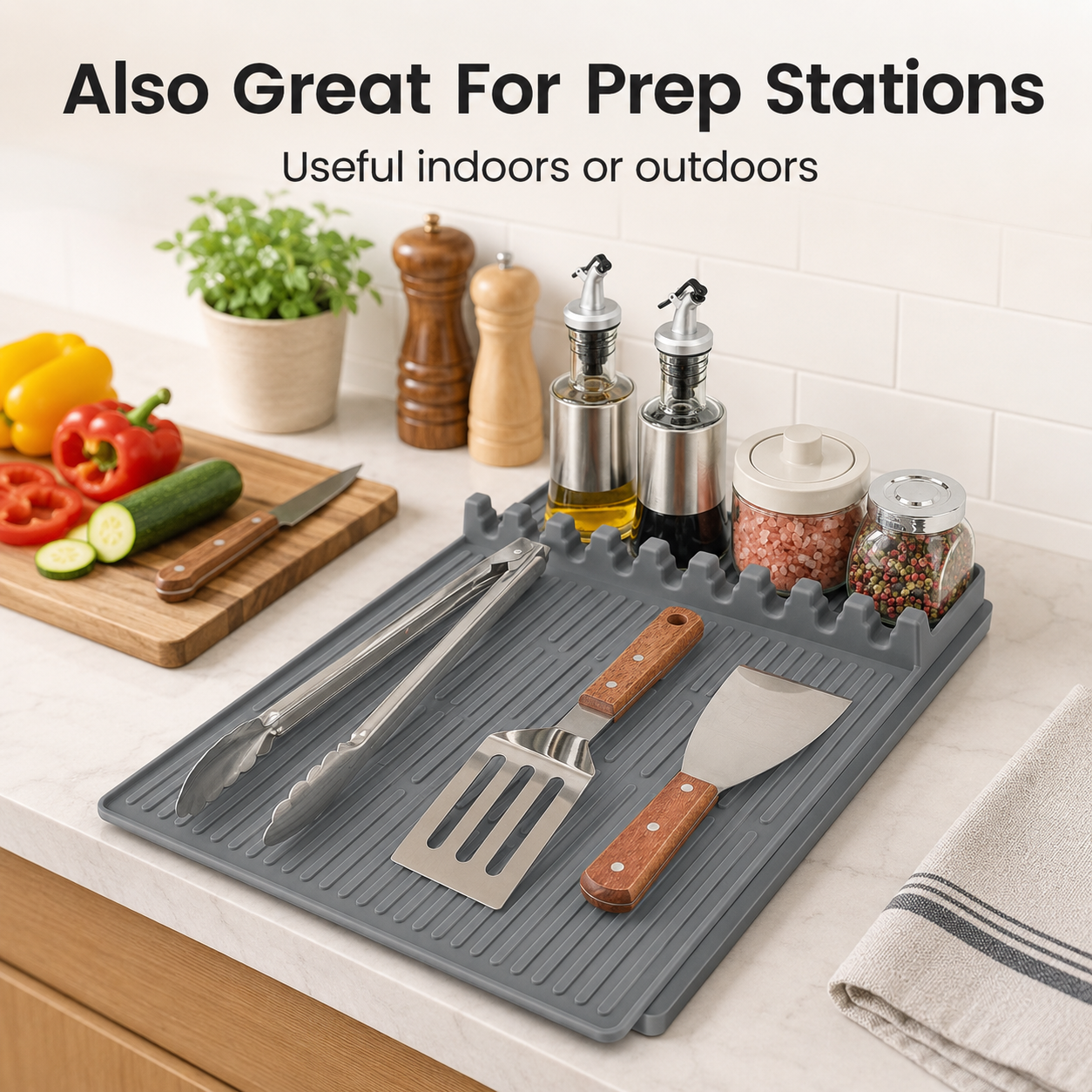 🔥 Silicone Grill Shelf Mat – Clean & Organized BBQ Prep