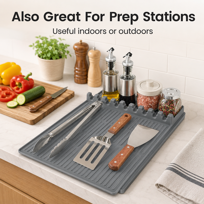 🔥 Silicone Grill Shelf Mat – Clean & Organized BBQ Prep