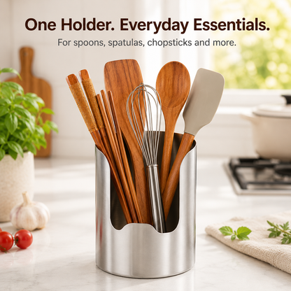 🍳 Stainless Steel Utensil Holder Caddy for Kitchen Countertop 🥢