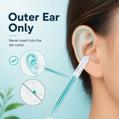 👂 24-Piece Reusable Soft Outer-Ear Cleaning Sticks Set with Storage Case 💧