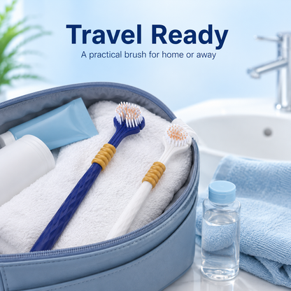 🪥 3-Sided Wrap-Around Manual Toothbrush with Tongue Scraper ✨