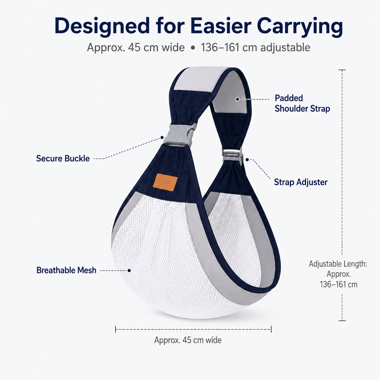 👶 Ergonomic Breathable Baby Sling Carrier with Padded Strap 🌟