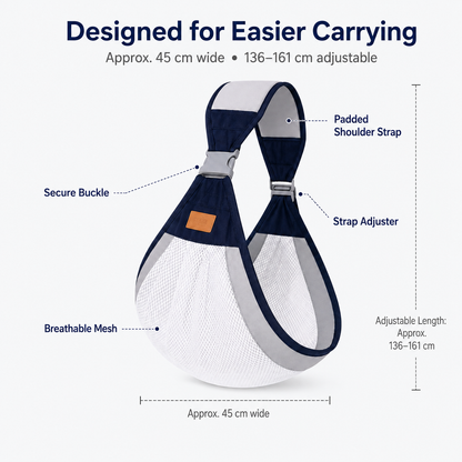 👶 Ergonomic Breathable Baby Sling Carrier with Padded Strap 🌟