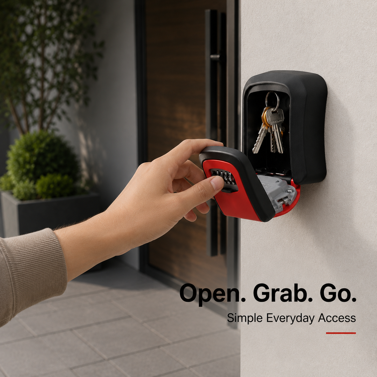 🔐 Wall-Mounted 4-Digit Combination Key Lock Box – Weatherproof Outdoor Key Safe ✨