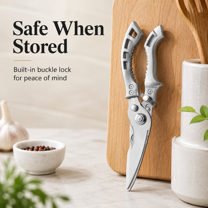 🔥 Multifunction Kitchen Scissors with Fish Scale Scraper & Spring-Action Handle✨