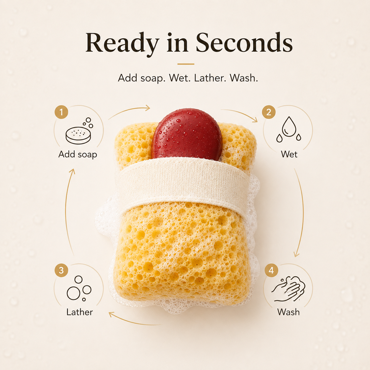 🧼 Rich Lather Soap Pocket Sponge | Non-Slip Shower Essential 🫧