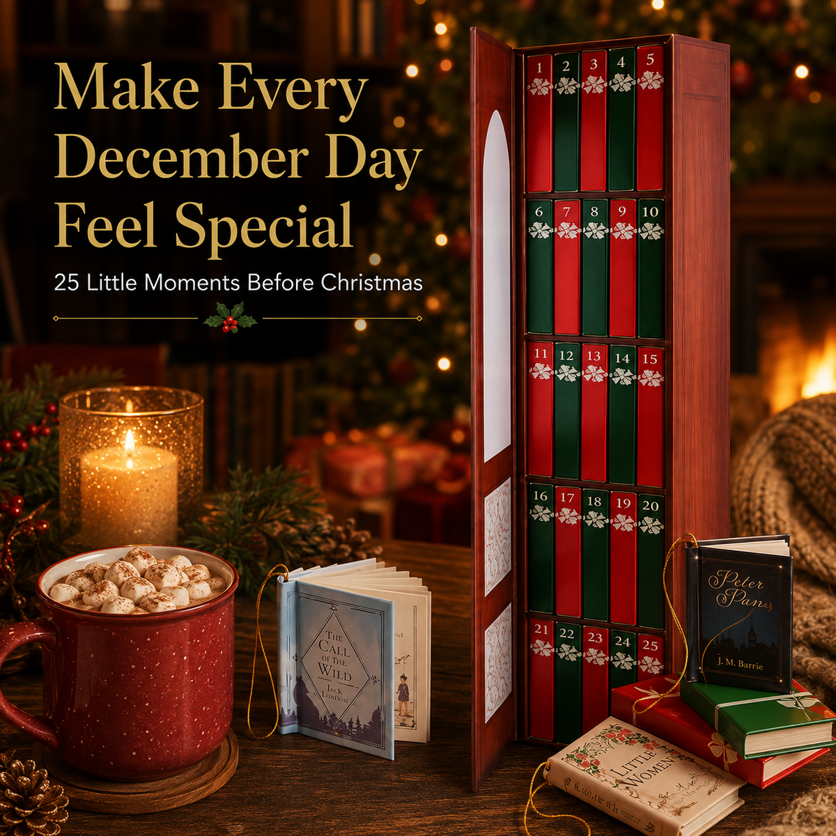 📚 25 Days of Mini Book Magic Christmas Advent Calendar – Tree Ornaments 🎄