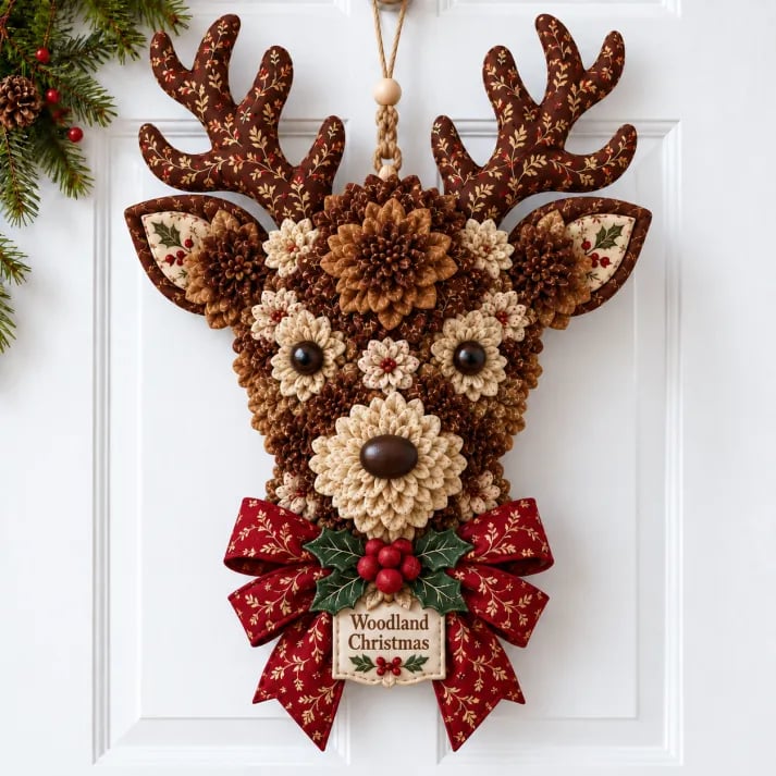 🎄 Handmade Layered Fabric Christmas Flower Door Hanging DIY Craft Kit 🎀(📦Buy 3 Free Shipping)