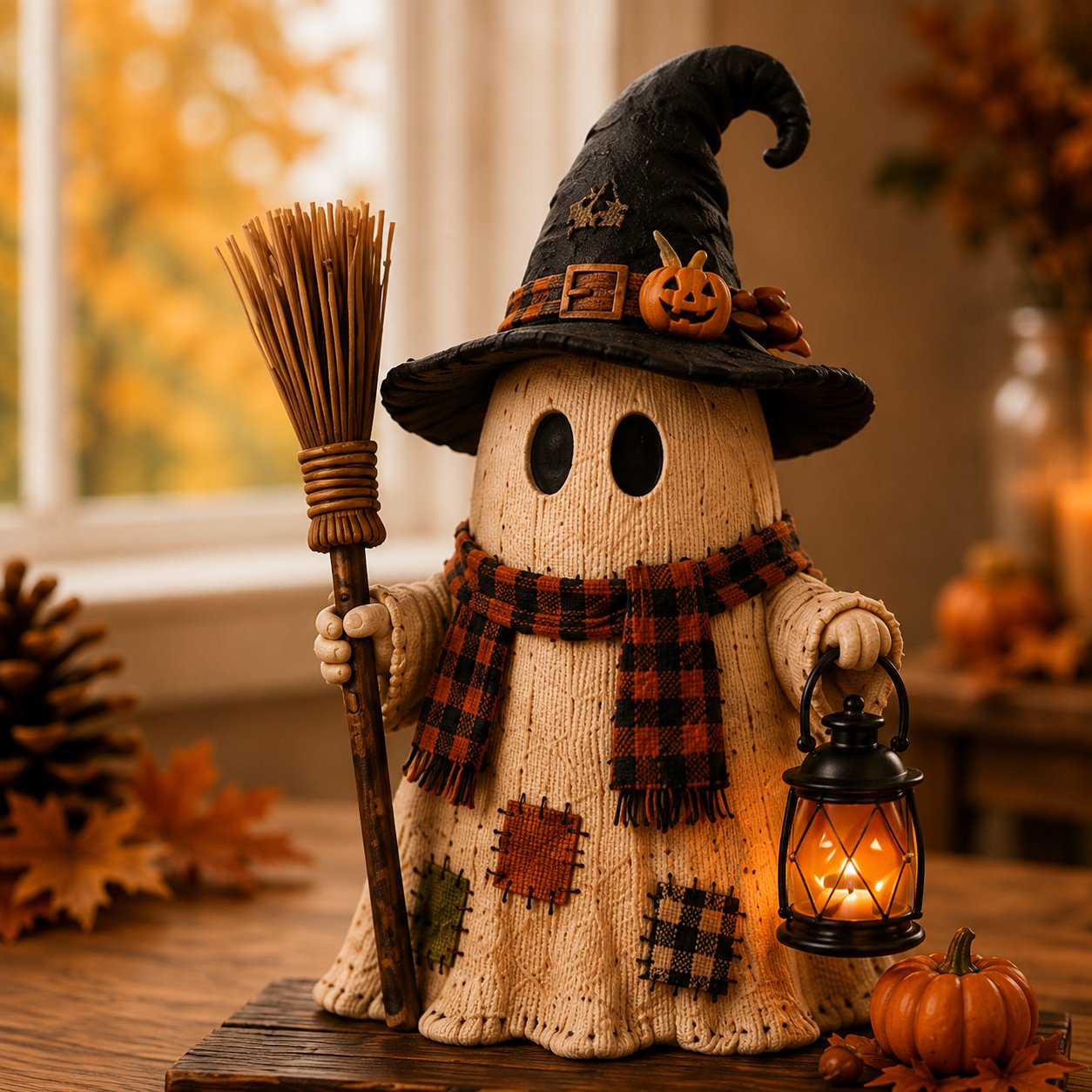 🔥Last Day 49% OFF -🎃 Cute Spooky Halloween Mantel Figurine – Cozy Resin Decor 🍂