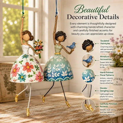 💃 Whimsical Dancing Lady Hanging Ornament – Charming Floral Home Decor 🌸