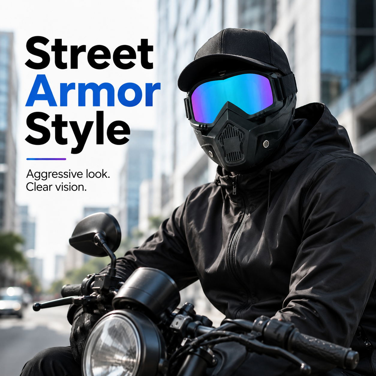 Motorcycle Helmet Riding Goggles: Wind, Dust, and UV Protection; Skull-Patterned Goggles for Full-Face Protection