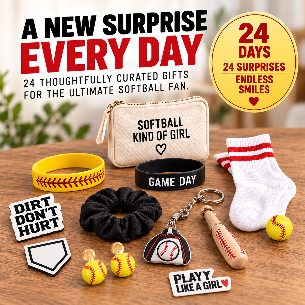 🥎 Softball GirLs Advent Calendar – 24 Days of Christmas Surprises