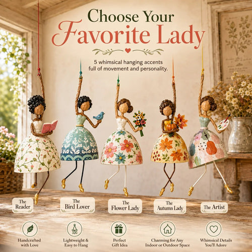 💃 Whimsical Dancing Lady Hanging Ornament – Charming Floral Home Decor 🌸