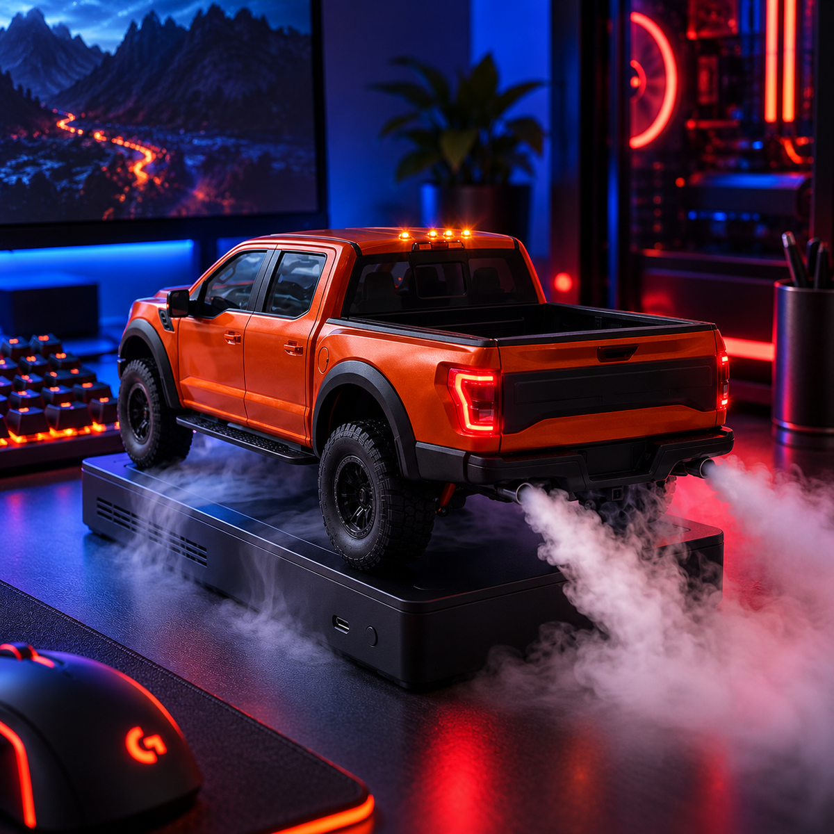 🚙 64% OFF LED Pickup Truck Humidifier – Exhaust-Style Mist & Glowing Lights 💨