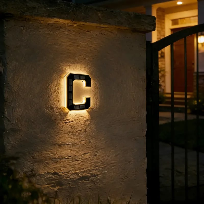💡 Modern Solar Backlit Illuminated House Numbers | Wireless Dusk-to-Dawn Address Plaque 🏡