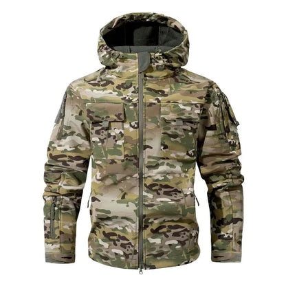 🏕️ Tactical Hooded Jacket with 9 Utility Pockets and Warm Fleece Lining