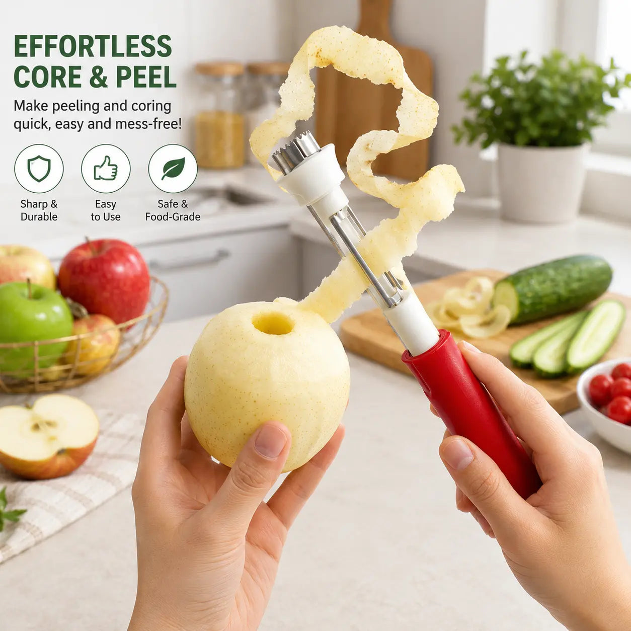 ⏰LAST DAY! BUY 1 GET 1 FREE🍎 2-in-1 Apple Corer & Peeler