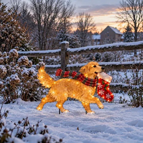 🐕 Light-Up Golden Retriever Christmas Yard Stake 🎄 The Goodest Boy of Christmas!