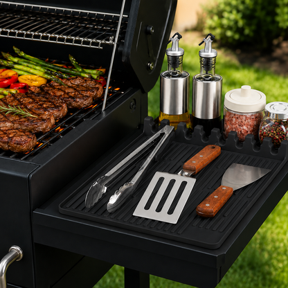 🔥 Silicone Grill Shelf Mat – Clean & Organized BBQ Prep