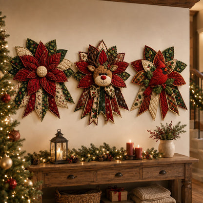 🎄 Oversized Christmas Quilted Door Hanger DIY Sewing Kit (23–25") 🪡