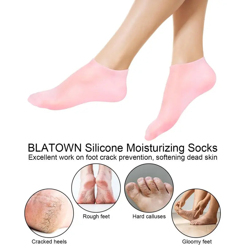 🦶 Reusable Silicone Moisturizing Foot Socks – Soft Heel Care Covers