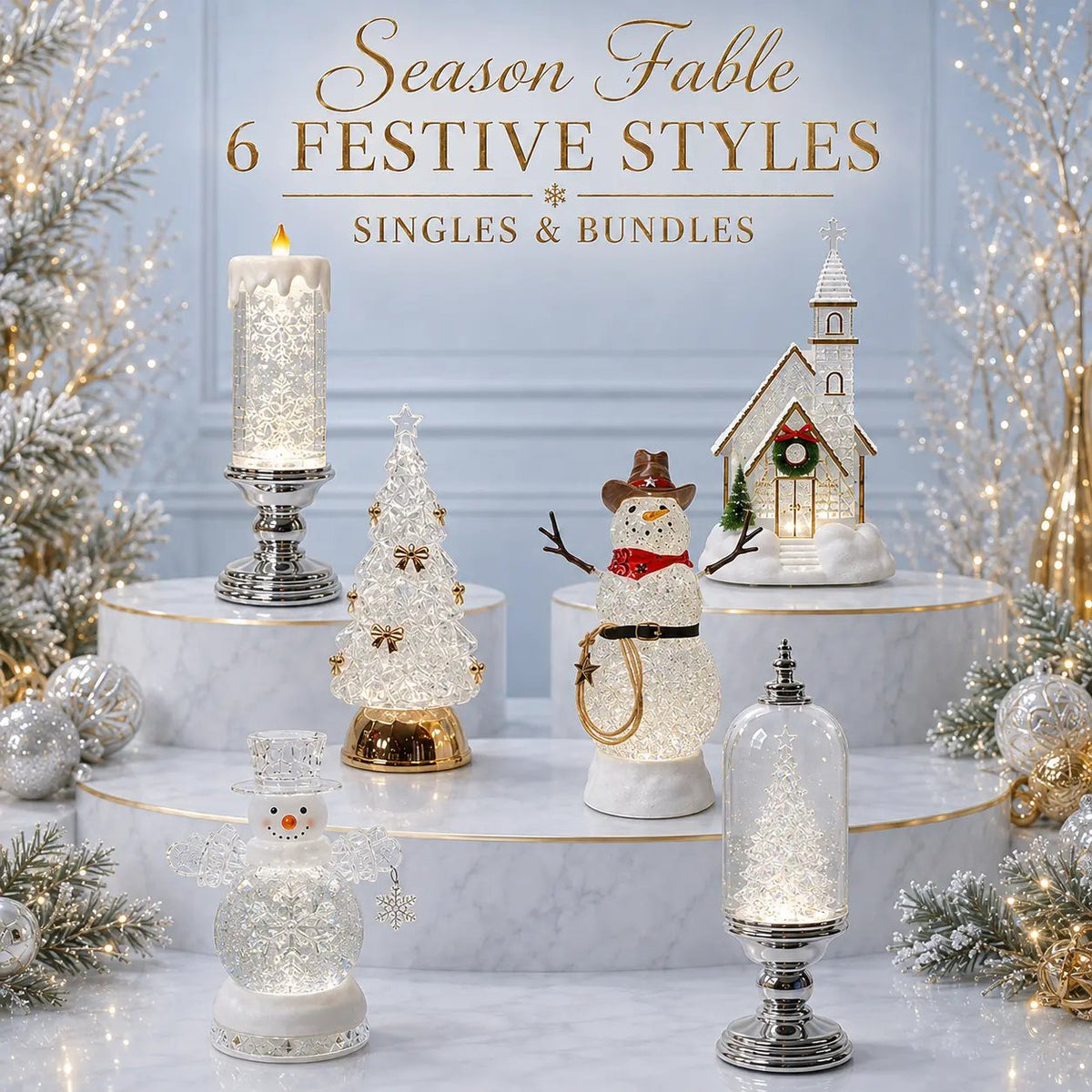 ❄️ Illuminated Musical Christmas Snow Globe Lantern – Swirling Snow, Warm Lights & Festive Music