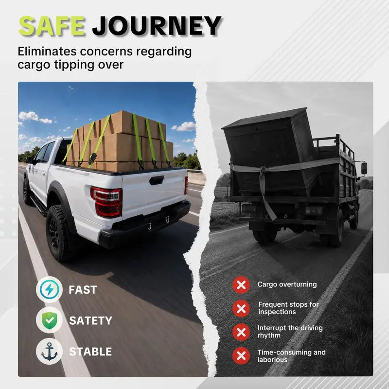🔒 Retractable Ratchet Straps - 1550 lbs Heavy Duty Cargo ⚙️