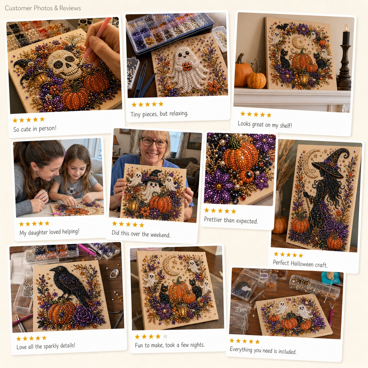 💥 Last Day 49% OFF – 👻✨ Halloween Pearl Art DIY Kit – Turn Tiny Pearls into Spooky-Cute Magic